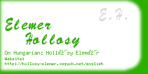 elemer hollosy business card